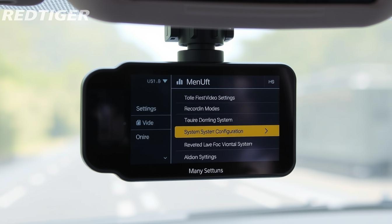 REDTIGER F7NP Dash Cam interface and menu system demonstration