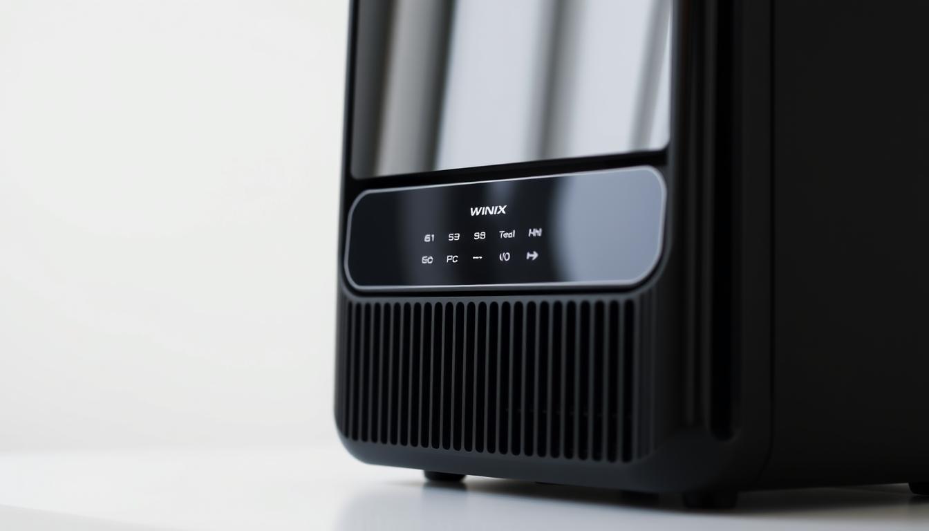 Winix 5500-2 Air Purifier Review - My Honest Testing Experience 16 Winix 5500-2 Air Purifier with control panel visible showing auto mode and air quality indicator