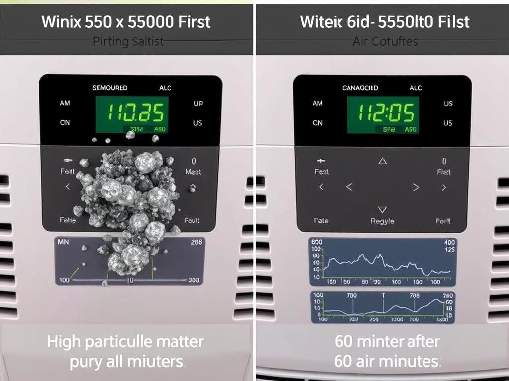 Winix 5500-2 Air Purifier Review - My Honest Testing Experience 17 Winix 5500-2 Air Purifier performance test showing before and after air quality readings