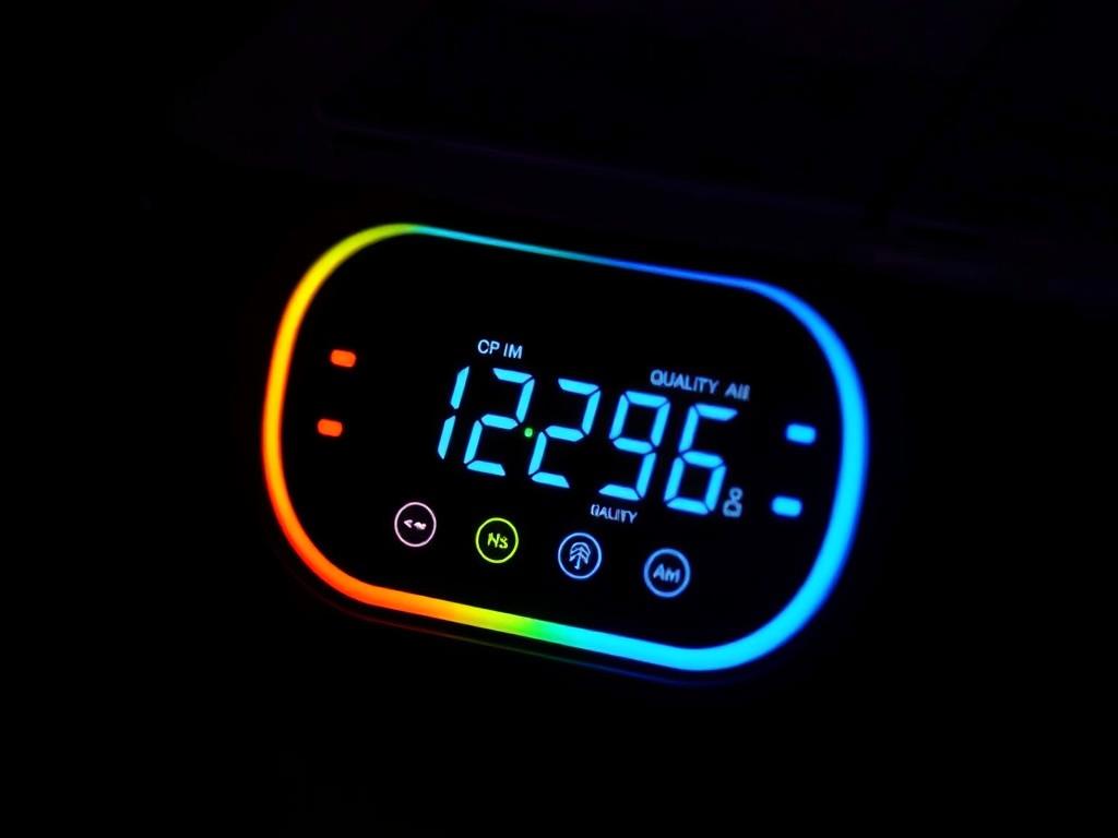 Hathaspace HSP003 Air Purifier control panel showing air quality display