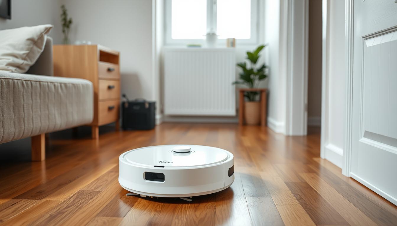 Tapo RV30 Max Plus robot vacuum with self-emptying dock