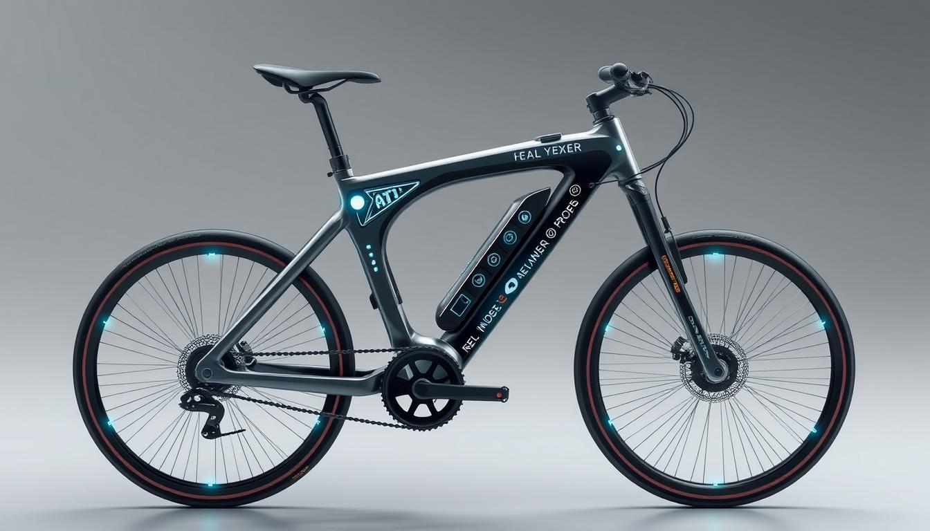 Futurystyczny koncept roweru ze zintegrowaną sztuczną inteligencją
