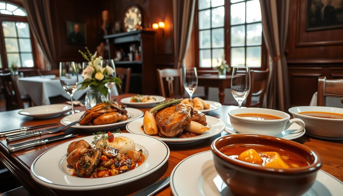 Tradycyjne dania kuchni mazowieckiej serwowane w restauracji zamkowej w Pułtusku