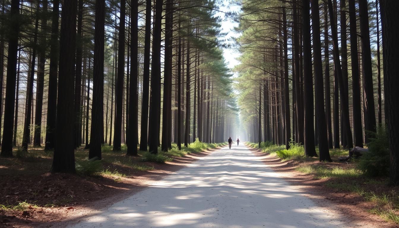 Leśna droga w Puszczy Białej, fragment trasy Rowerowe Mazowsze top 10 wycieczek z Wyszkowa
