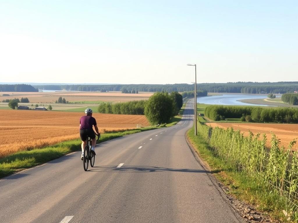 Lokalne drogi na Wiślanej Trasie Rowerowej między Płockiem a Włocławkiem