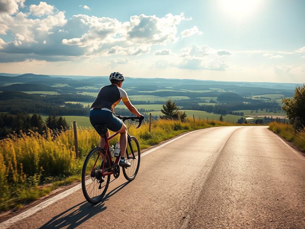 Rowerzysta na jednej z tras opisanych w książce Polska na rowerze. 60 wycieczek jednodniowych dla każdego