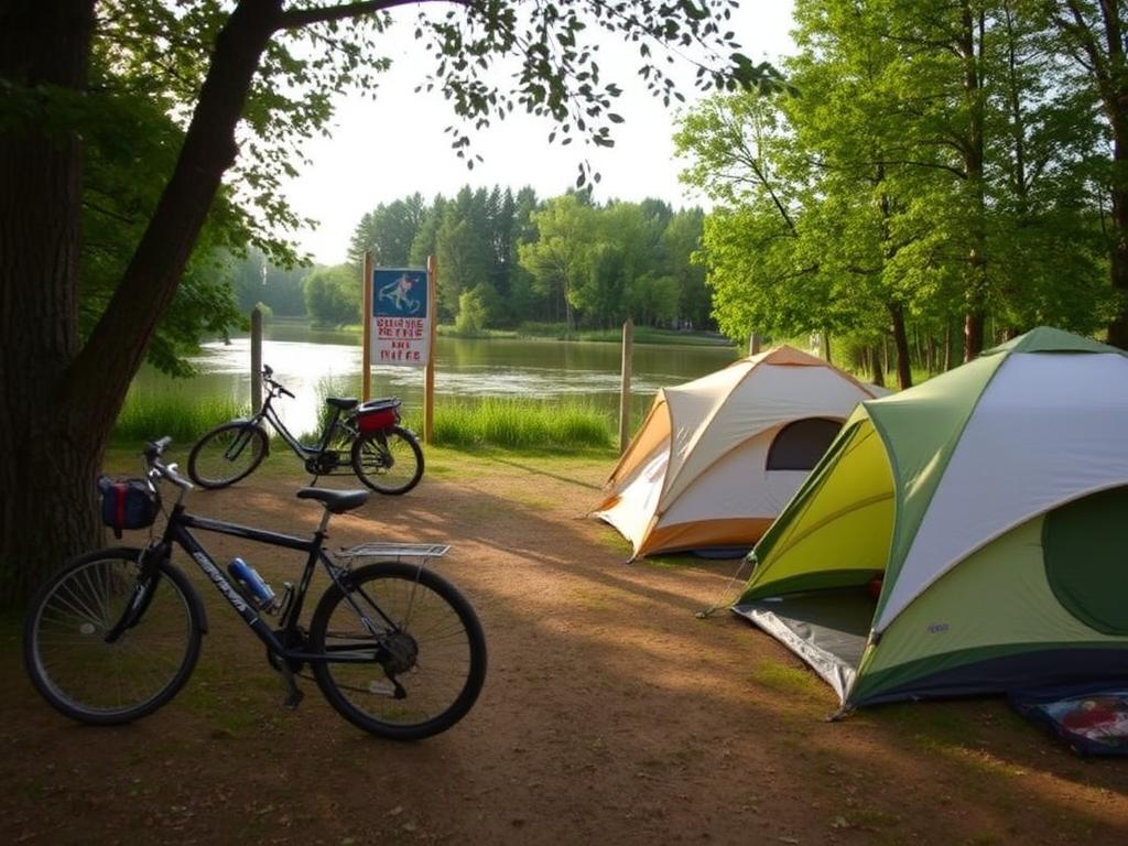 Pole namiotowe przy Wiślanej Trasie Rowerowej