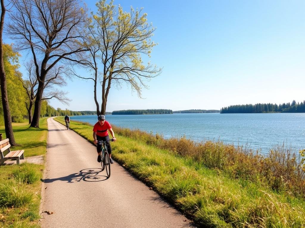 Trasa rowerowa nad jeziorem z książki Polska na rowerze. 60 wycieczek jednodniowych dla każdego