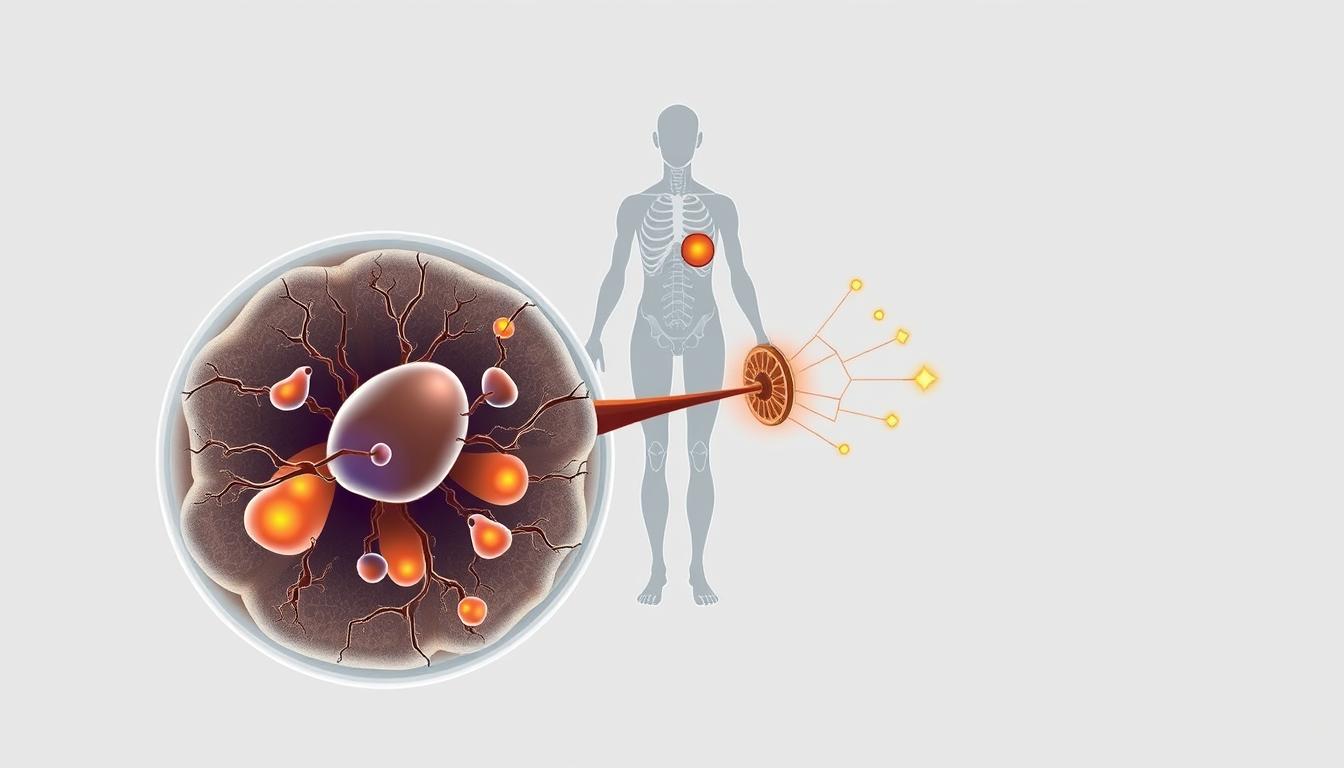 A detailed, cross-sectional illustration of metabolic switching during intermittent fasting. In the foreground, a magnified view of cellular metabolism, with mitochondria and energy molecules in vivid detail. In the middle ground, a stylized representation of the human body, with highlighted areas depicting the transition from glucose-driven to fat-driven energy production. The background features a clean, minimalist backdrop, with subtle lines and geometric patterns suggesting the underlying biochemical processes. Rendered in a clean, scientific style with muted colors, strong contrast, and a sense of depth and scale to convey the complex physiological mechanisms at play.