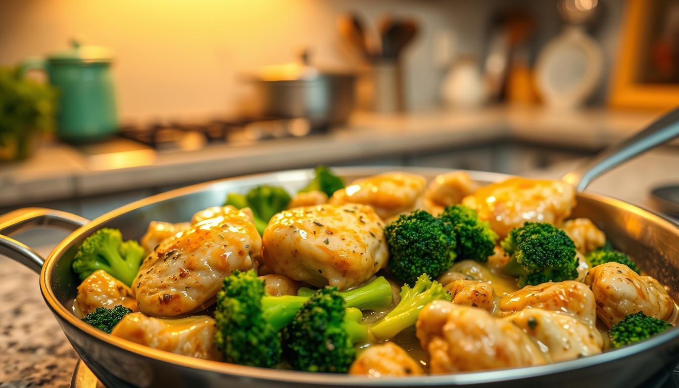 healthy chicken and broccoli skillet