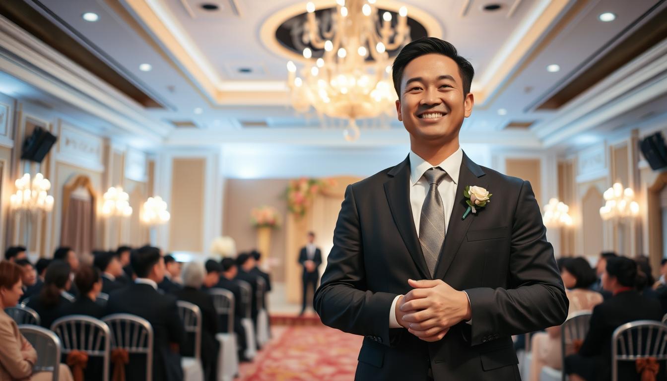 Chúng tôi cam kết mang đến dịch vụ MC đám cưới tại Hải Phòng tuyệt vời nhất, nơi mọi khoảnh khắc trong ngày cưới của bạn đều được dẫn dắt một cách chuyên nghiệp, mang lại cảm giác vui tươi và lãng mạn cho cả cô dâu, chú rể và khách mời đặt mc đám cưới ở hải phòng