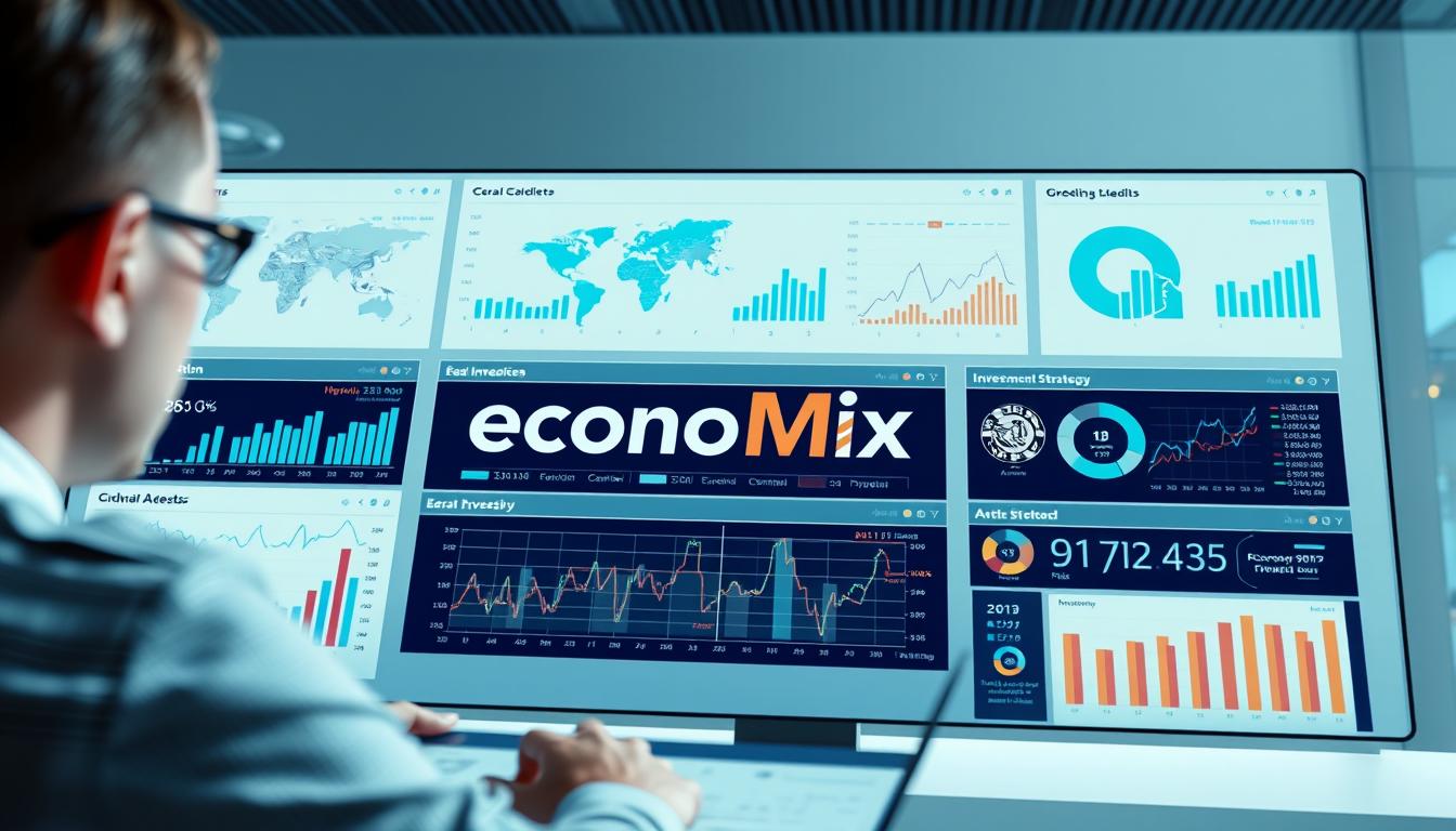 How Norway Turned Oil into Lasting Wealth - EconoMix Plus a detailed, photorealistic image of an investment strategy concept, showing a well-organized global investment portfolio management dashboard with the EconoMix Plus brand prominently displayed. The dashboard features various financial charts, graphs, and interactive visualizations, showcasing a diverse set of global assets and investment opportunities. The image has a sleek, modern aesthetic with clean lines, cool tones, and a minimalist design. The lighting is bright and natural, creating a sense of clarity and precision. The angle is a slightly elevated perspective, allowing the viewer to take in the full scope of the investment strategy dashboard. The overall mood is one of professionalism, efficiency, and financial stability.