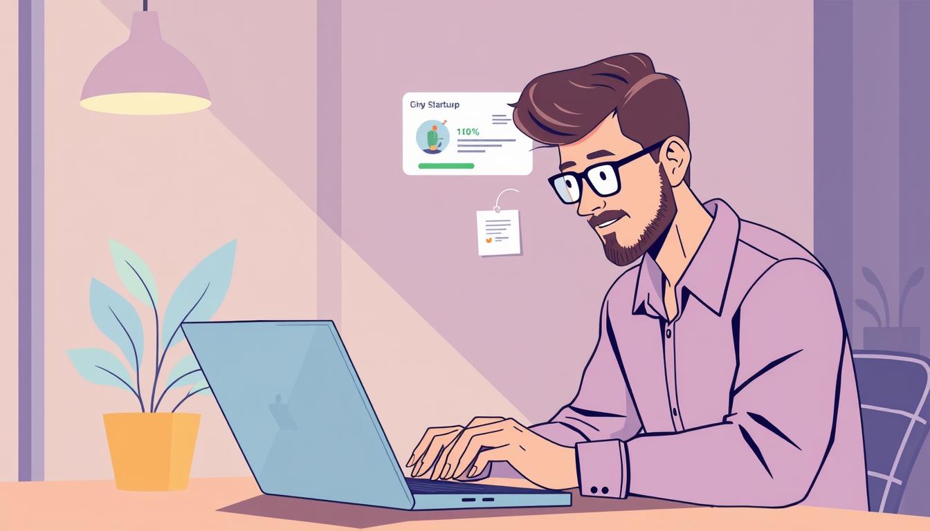 How to Start Investing Your Money in Startups - EconoMix Plus An image of a person using a laptop to invest in a startup through a crowdfunding platform