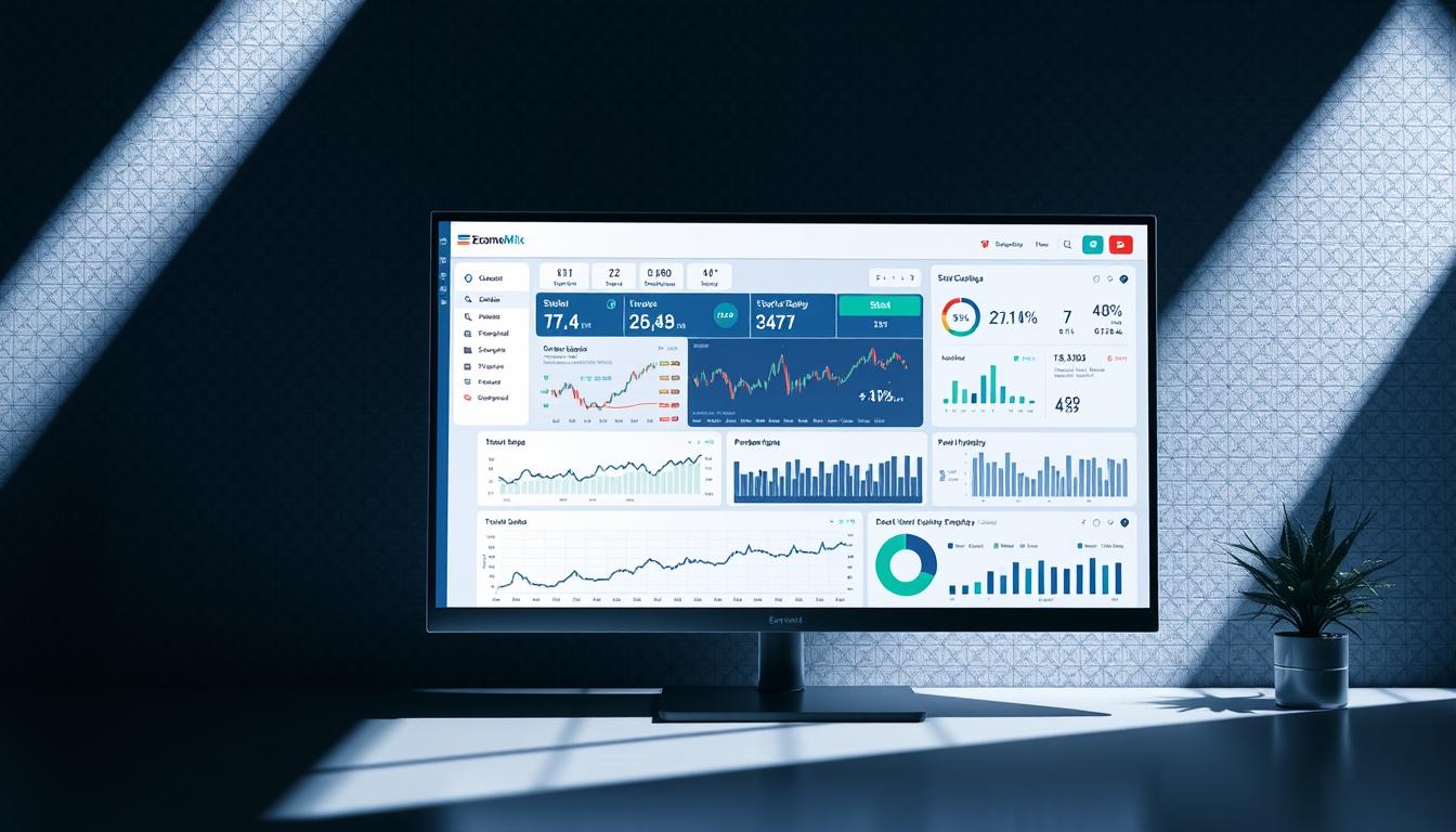 Is This Stock Worth Your Money? A Practical Guide to Evaluating and Choosing the Best Investments - EconoMix Plus A modern, minimalist stock evaluation dashboard featuring the EconoMix Plus analytics platform. Displayed on a sleek, high-resolution monitor with a clean, monochromatic color scheme. The layout showcases key financial metrics, trend lines, and performance indicators against a subtle grid-based background. Detailed charts and infographics provide deep insights into stock valuation, with an intuitive user interface optimized for data-driven decision making. Moody lighting casts dramatic shadows, creating a sense of depth and technical sophistication. The entire scene conveys a professional, analytical atmosphere suitable for a financial advisory article.