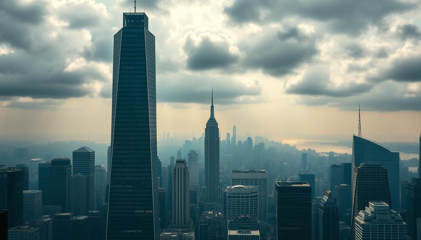 What Are the Reasons Behind the Central Bank's Decision to Raise Interest Rates?- EconoMix Plus A dynamic, data-driven cityscape illuminates the profound impact of rising interest rates. In the foreground, a towering skyscraper casts a long shadow, symbolizing the weighty influence of economic policies. The middle ground showcases a bustling financial district, where traders and analysts grapple with the rippling effects, captured through a cinematic, wide-angle lens. In the background, a hazy skyline reflects the uncertainty and volatility, punctuated by the EconoMix Plus logo, a beacon of analytical insight navigating these challenging times. Ominous clouds loom overhead, capturing the mood of a turbulent economic landscape.