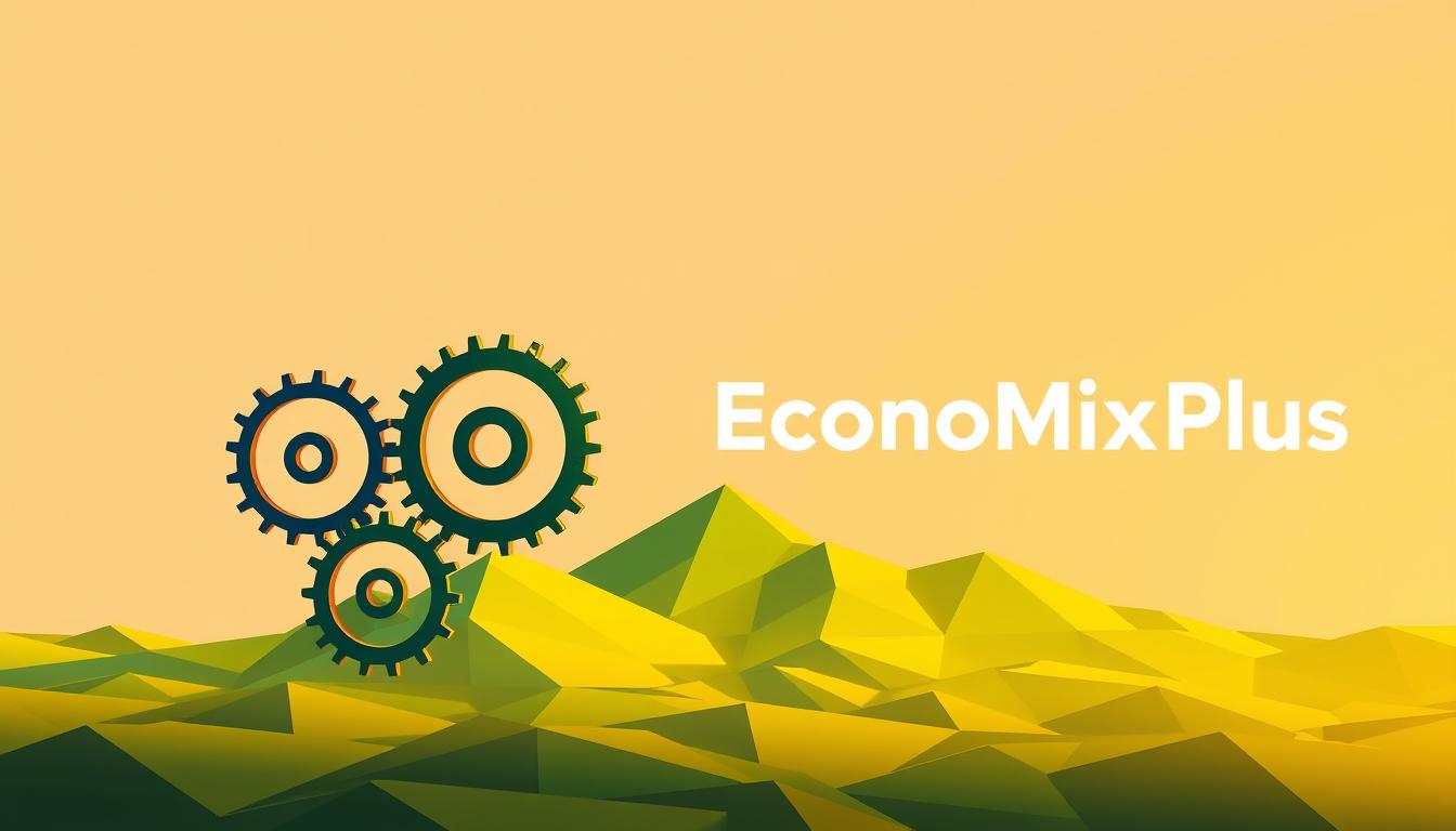How to Determine the Optimal Growth Strategy for Your Business -EconoMix Plus A vibrant, conceptual illustration of a "growth strategy selection framework" against a minimalist, geometric backdrop. In the foreground, a dynamic set of interlocking gears and cogs, each representing a different growth strategy option like market penetration, product development, or diversification. The gears seamlessly mesh together, symbolizing the process of selecting the optimal growth approach. The middle ground features a stylized, low-poly landscape in shades of green, conveying a sense of progress and vitality. In the background, a bold, sans-serif logotype reads "EconoMix Plus", adding a touch of branding to the composition. Warm, directional lighting and a muted color palette create an atmosphere of thoughtful contemplation.