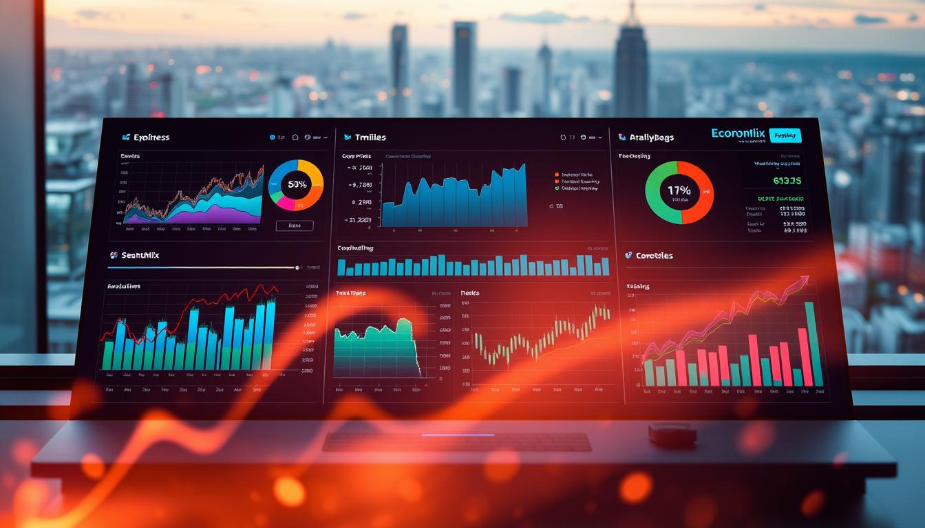 Is This Stock Worth Your Money? A Practical Guide to Evaluating and Choosing the Best Investments - EconoMix Plus A vibrant data visualization showcasing key financial metrics on a sleek EconoMix Plus dashboard. The foreground features a series of dynamic charts and graphs, their colors and shapes reflecting the performance of various business indicators. In the middle ground, a sophisticated user interface with precisely arranged controls and readouts. The background depicts a serene cityscape, hinting at the broader economic landscape. Warm lighting casts a subtle glow, creating a sense of depth and professionalism. The overall composition conveys a sophisticated, technology-driven approach to financial analysis and decision-making.