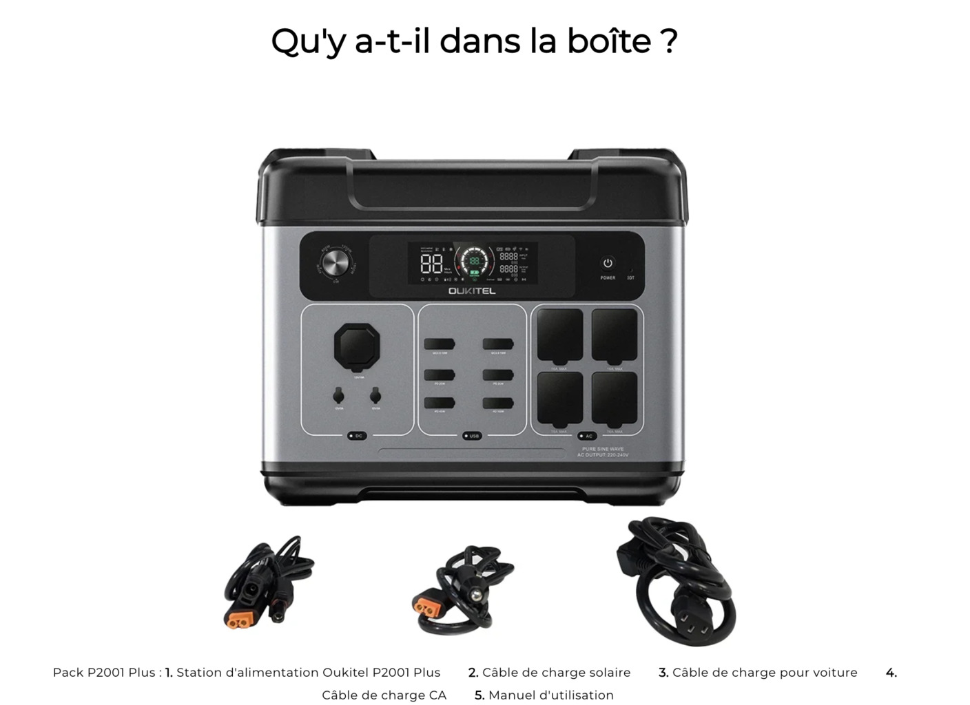 Contenu du colis Oukitel P2001 Plus avec tous les accessoires