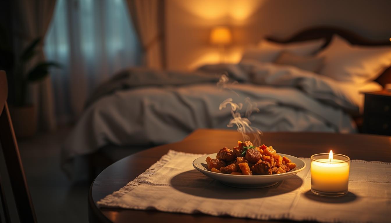 Abendessen und Schlaf