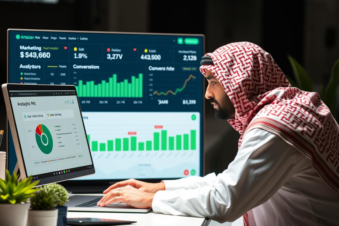مسوق بالعمولة يعمل على حملة تسويقية في المملكة العربية السعودية