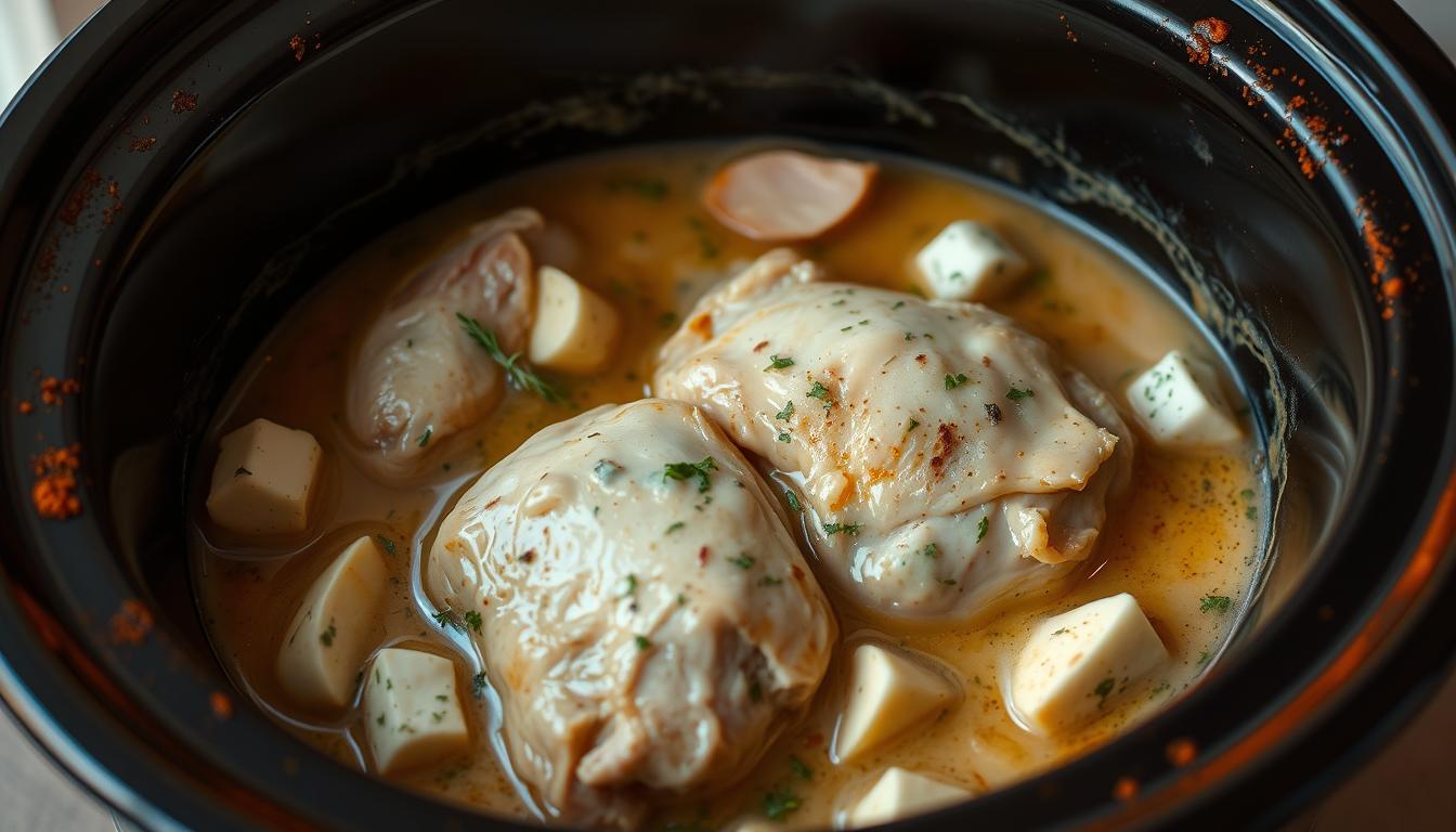 Slow Cooker Chicken with Cream Cheese Preparation