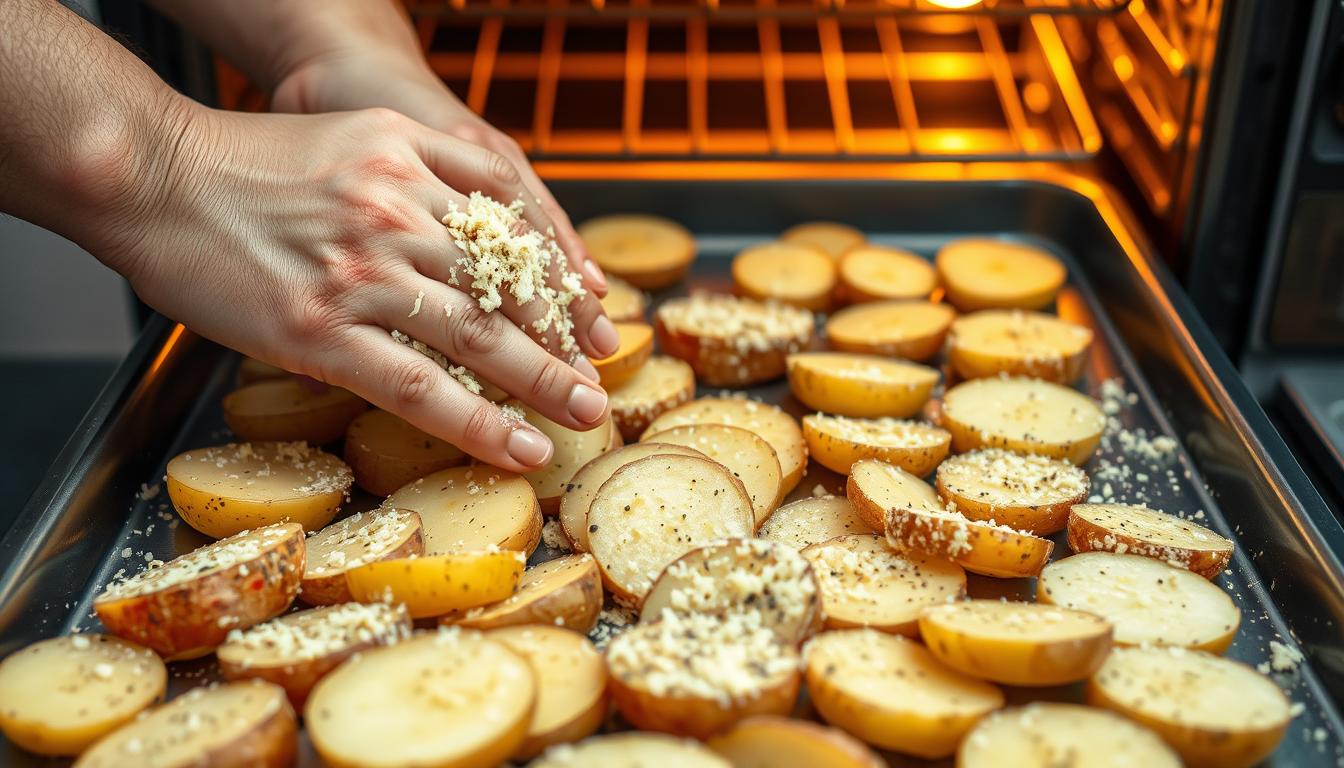 Parmesan Crusted Potato Preparation