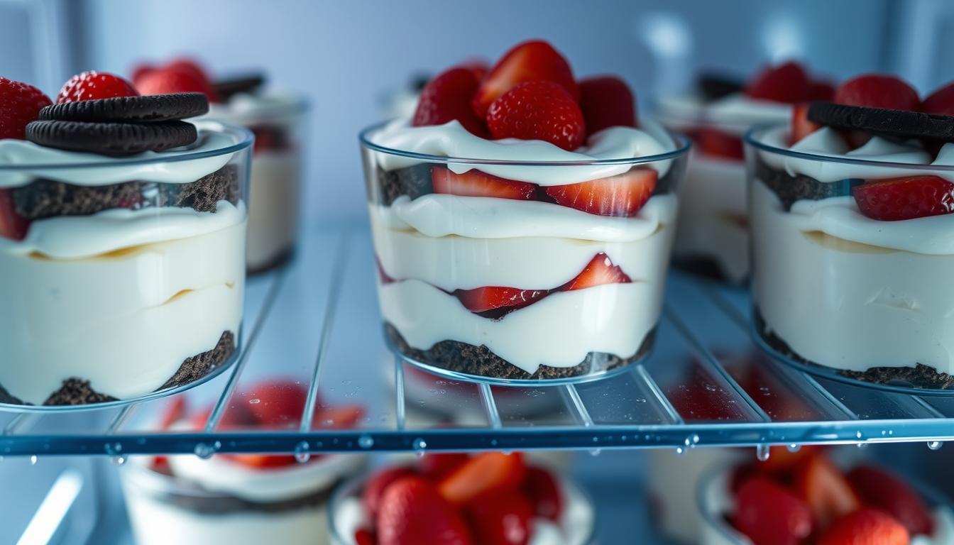 Chilling no-bake desserts refrigeration process