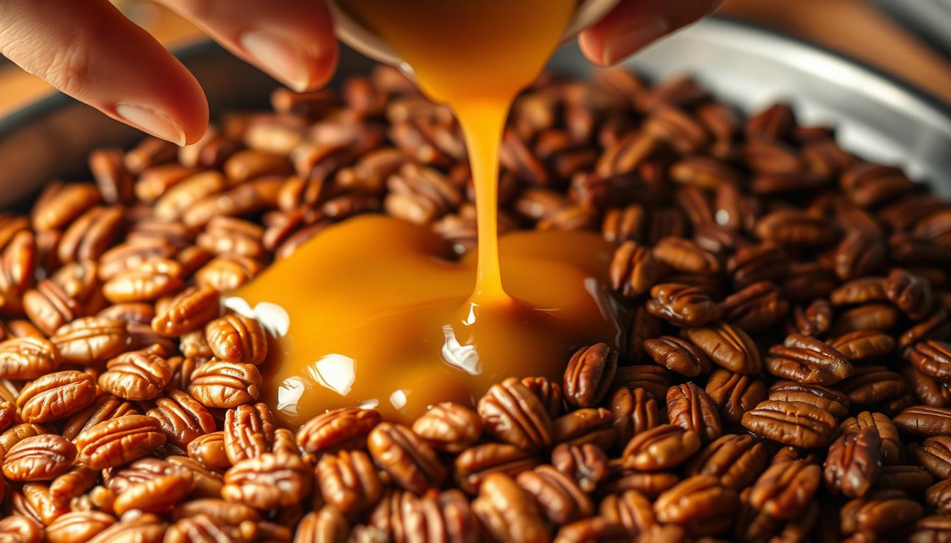 Caramel Pecan Topping Preparation