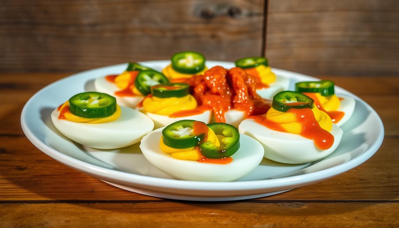 Spicy Jalapeno Deviled Eggs Southwest Style