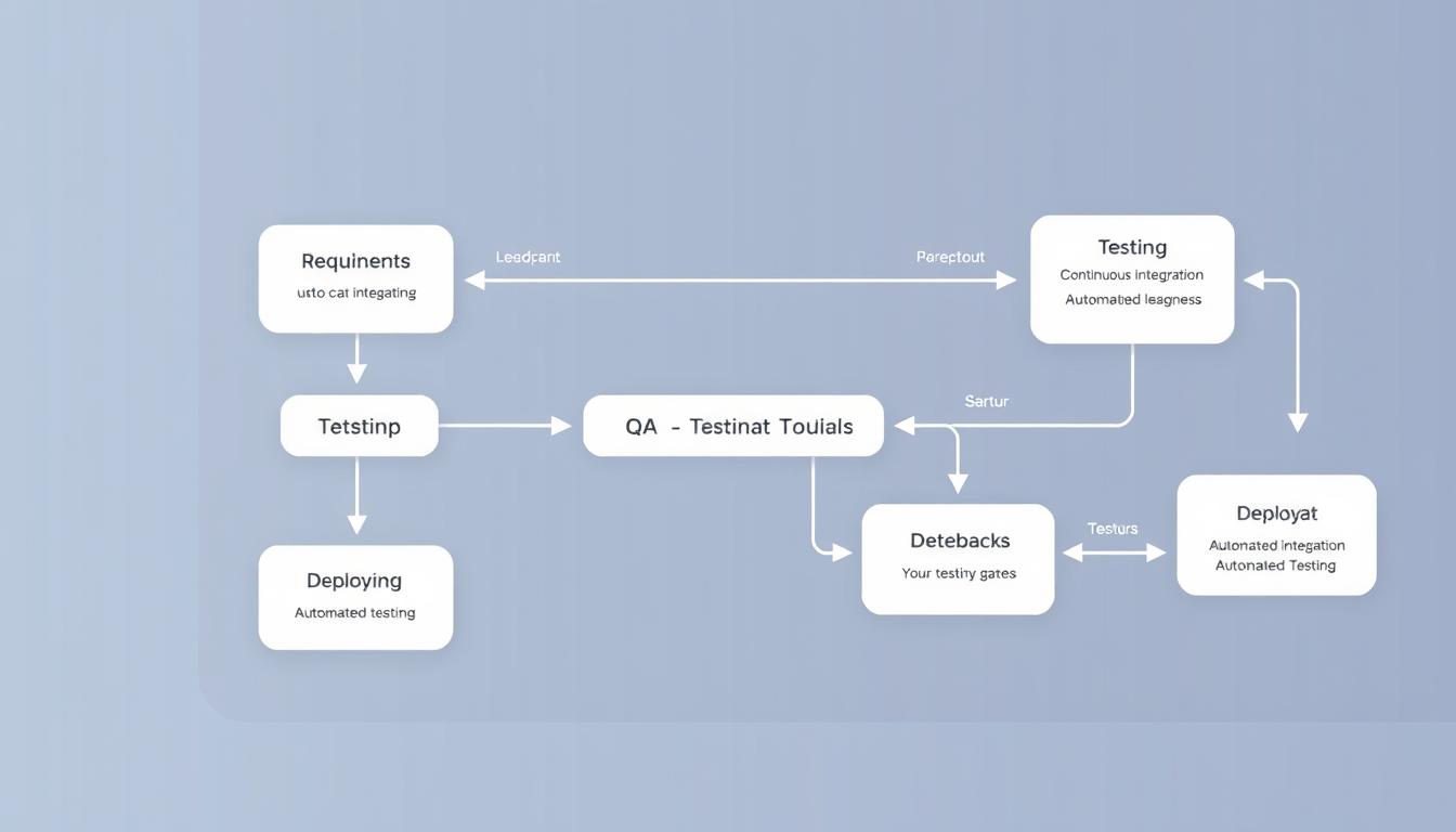 Diagram showing QA integrated into the development process
