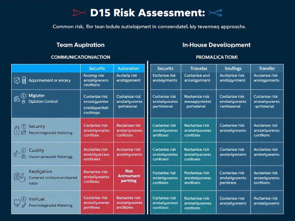 Risk assessment matrix for team augmentation and in-house development approaches