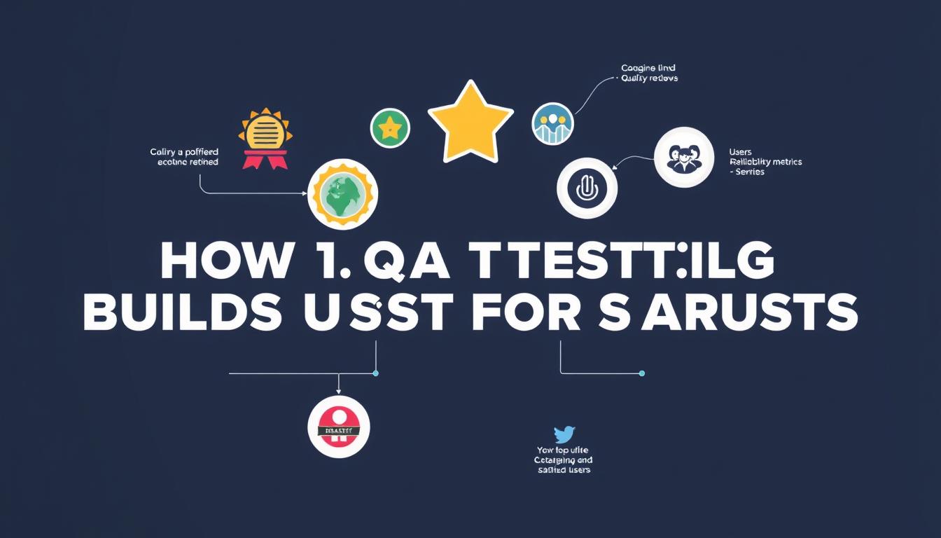 Visual representation of how QA builds user trust for startups