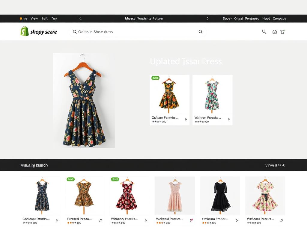 Visual search feature allowing customers to upload images to find similar products