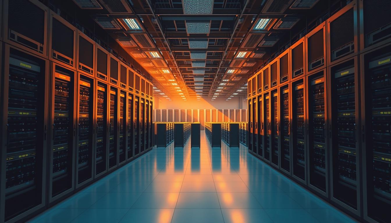 A sprawling data center, its servers and racks casting long shadows under warm, directional lighting. In the foreground, a private cloud infrastructure - sleek, secure cabinets housing proprietary hardware and software. In the middle ground, a public cloud environment - rows of generic, uniform servers in a vast, open-plan space. The two architectures stand in stark contrast, representing the trade-offs between control, flexibility, and scalability. The scene conveys the complexity and nuance of choosing between public, private, or hybrid cloud strategies for the modern enterprise.
