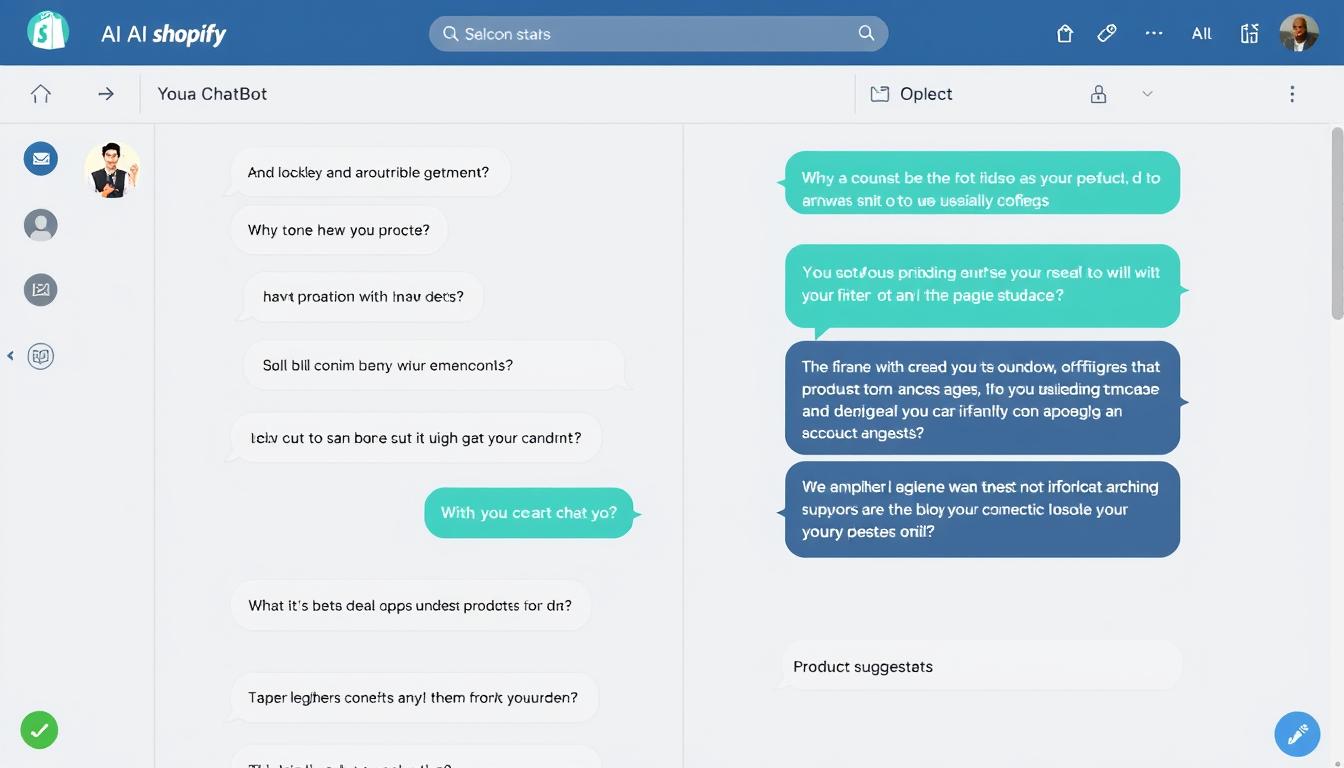 AI chatbot interface on a Shopify store answering customer questions