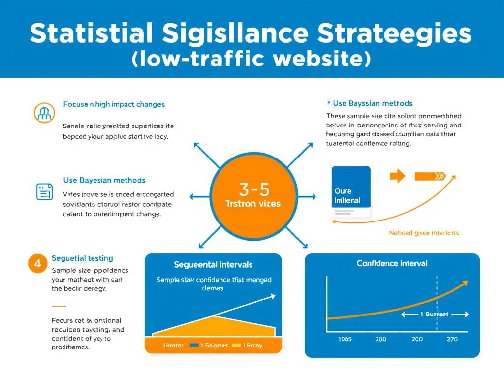 Diagram showing statistical significance strategies for low-traffic websites implementing Advanced A/B Testing Strategies