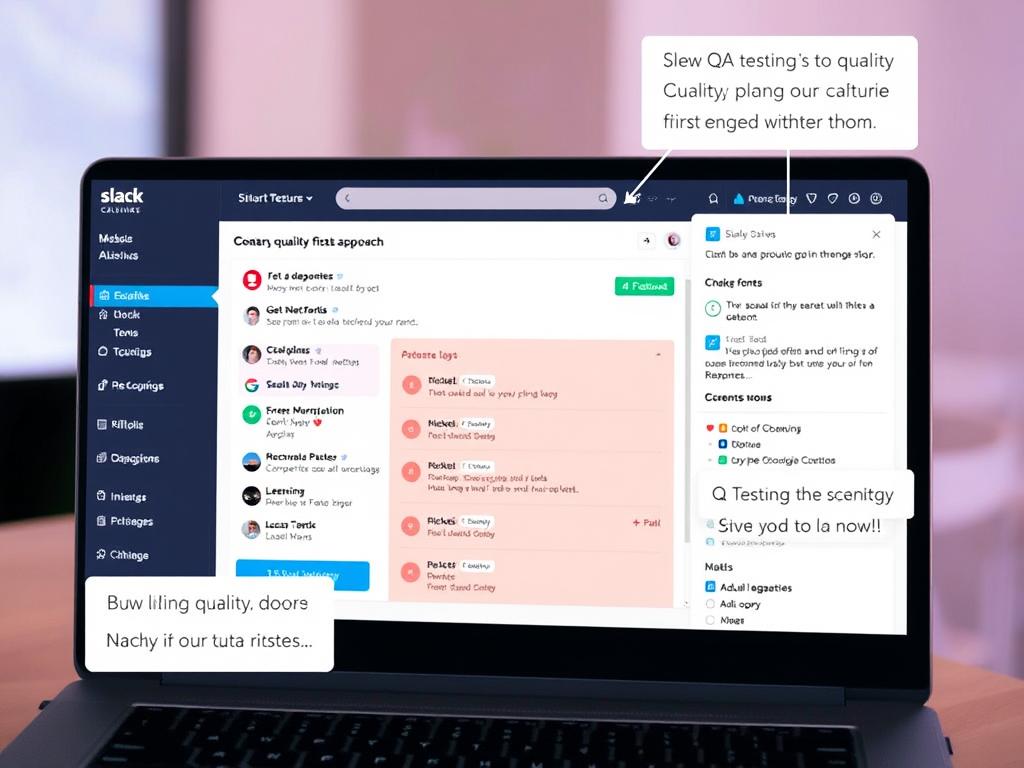 Slack's user interface highlighting their quality-first approach