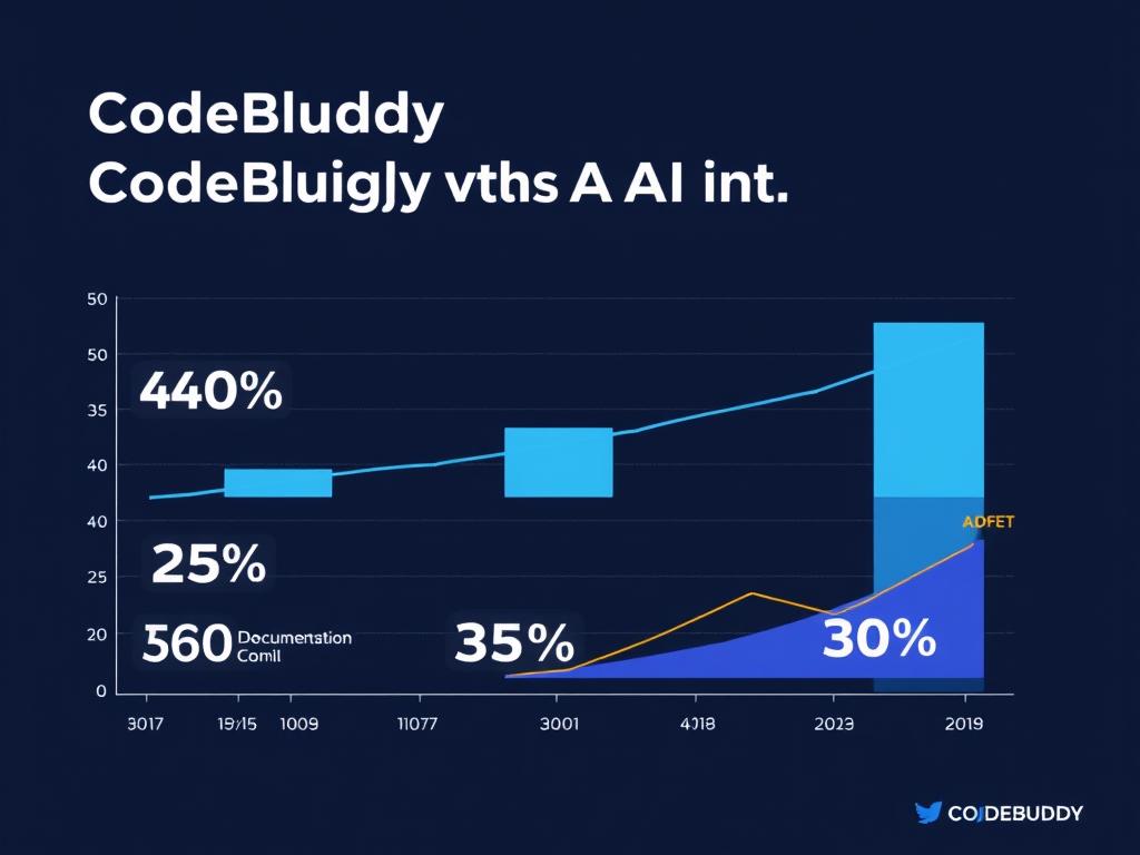 Graph showing CodeBuddy's metrics improvements after AI API integration