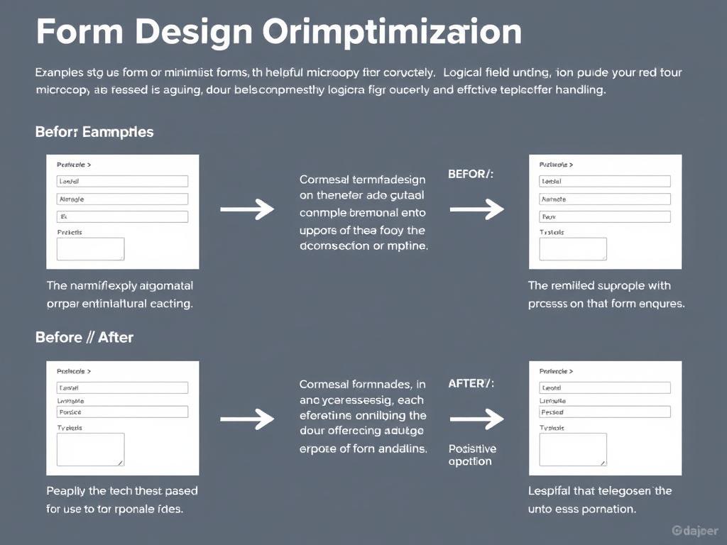 Form design optimization showing best practices for UI/UX and conversion rates
