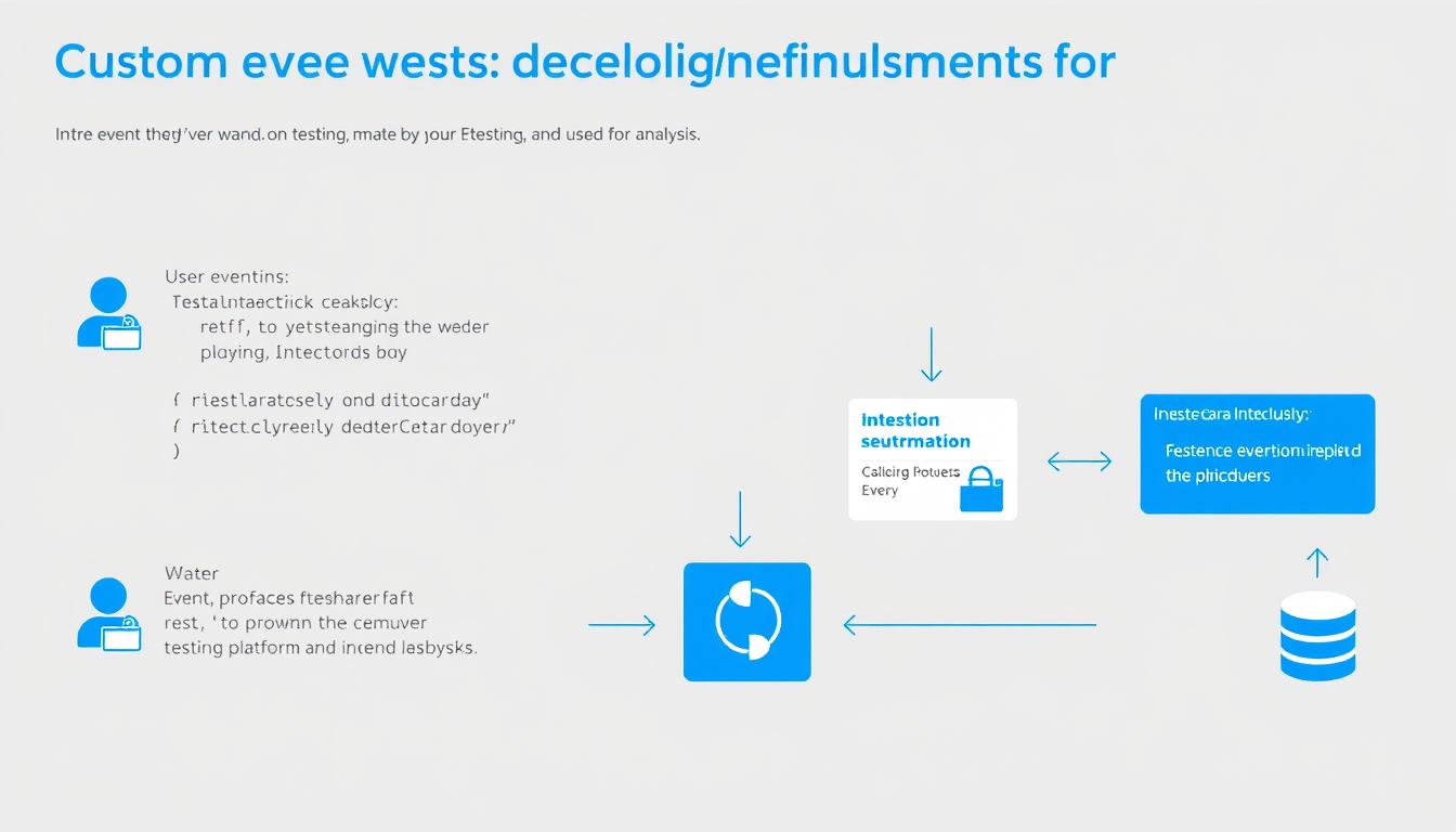 Technical diagram showing custom event tracking implementation for Advanced A/B Testing Strategies