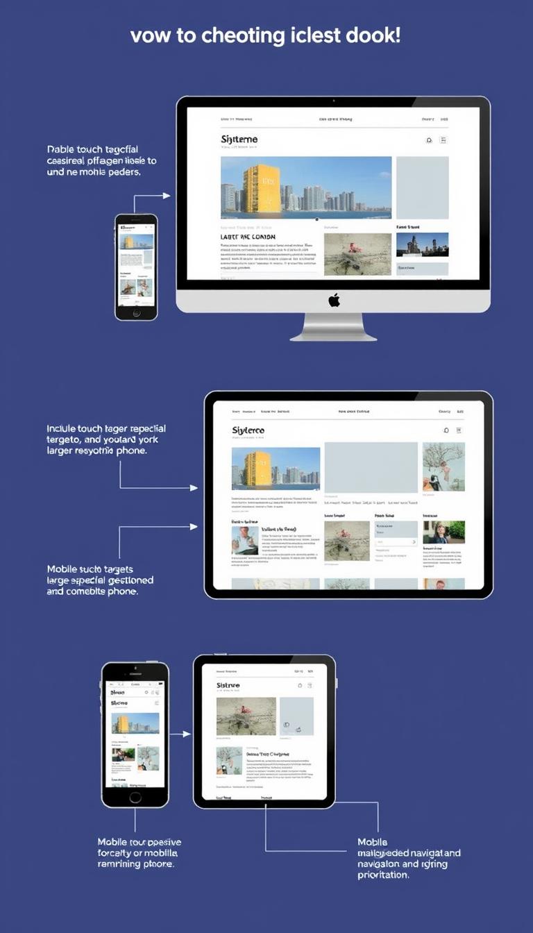 Mobile UI/UX optimization showing responsive design across devices