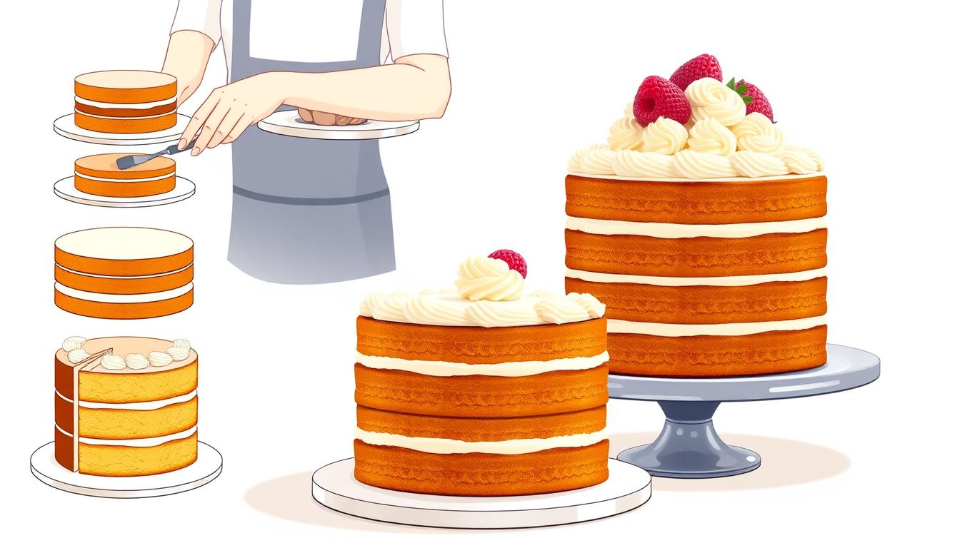 how to assemble a layer cake, cake decorating for beginners, how to frost a cake