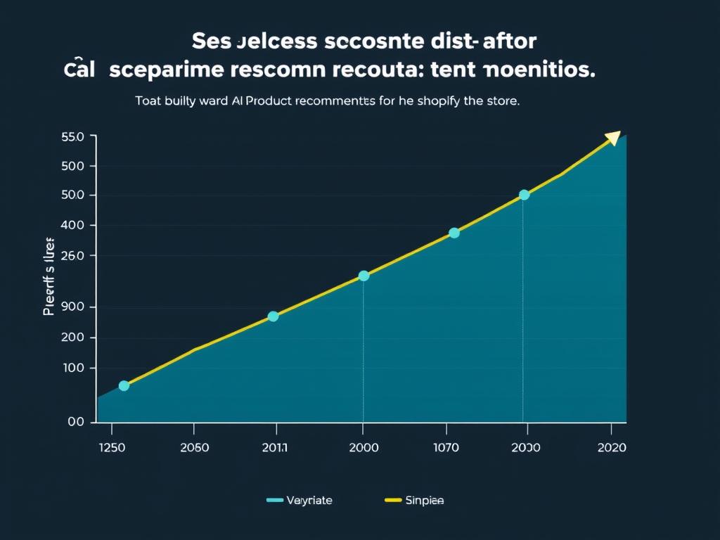 Graph showing increased sales after implementing AI recommendations in a Shopify store