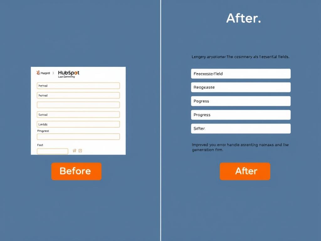 Hubspot's form optimization showing before and after UI/UX improvements