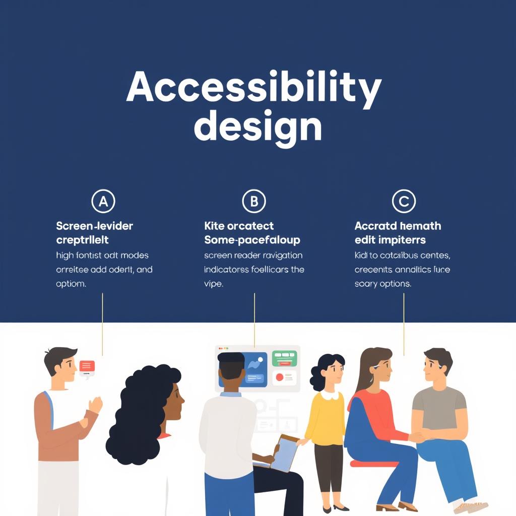 Accessibility-first design approach showing inclusive UI/UX elements