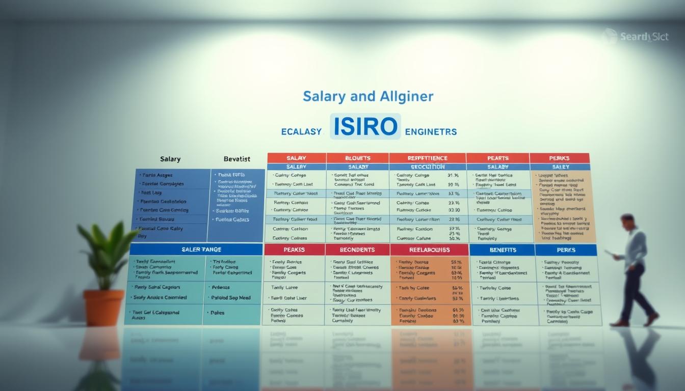 A detailed, visually striking illustration of the ISRO scientist and engineer salary structure, capturing the essence of the &amp;quot;Salary and Allowances&amp;quot; section of the recruitment article. Set against a clean, modern backdrop, the image features a grid-like display of salary ranges, benefits, and perks, presented in a clear, easy-to-comprehend manner. The layout is balanced, with a focus on legibility and visual hierarchy, making the information accessible and engaging. The color palette is professional, drawing the viewer's attention to the key details. Subtle lighting and depth of field emphasize the authoritative and informative nature of the content, creating a sense of credibility and trust.