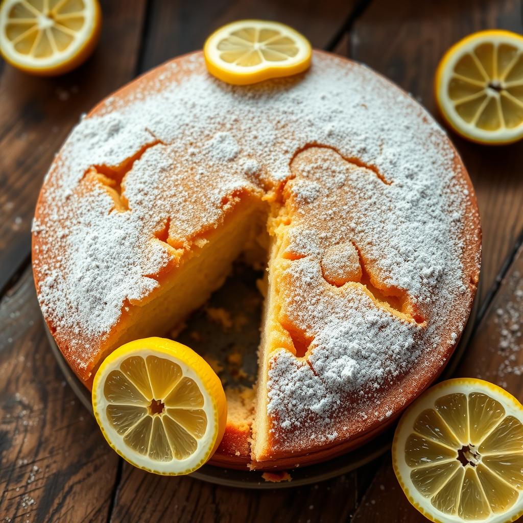 un gâteau moelleux au citron