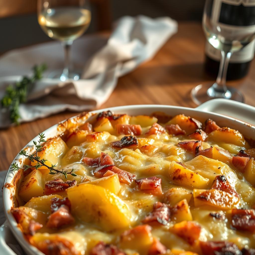 Gratin fondant de pommes de terre, jambon & comté