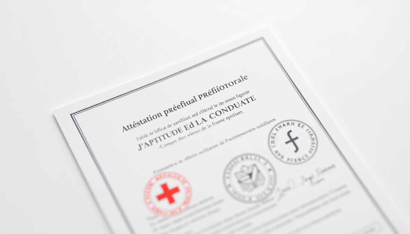 attestation préfectorale d'aptitude à la conduite