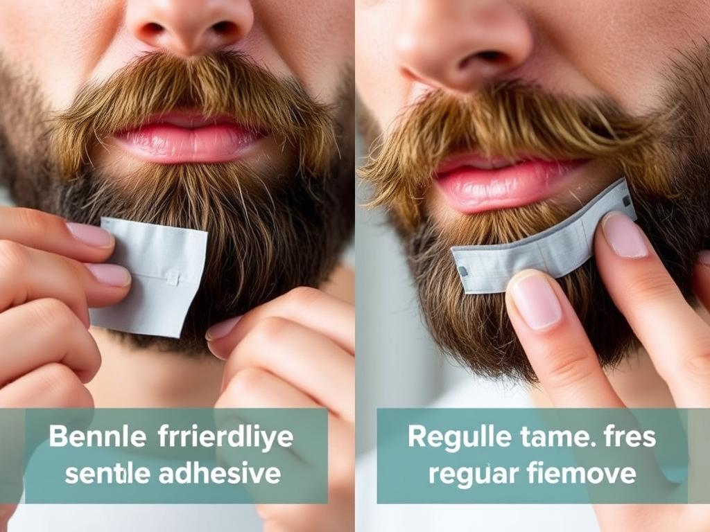 Comparison of beard-friendly vs regular mouth tape adhesive